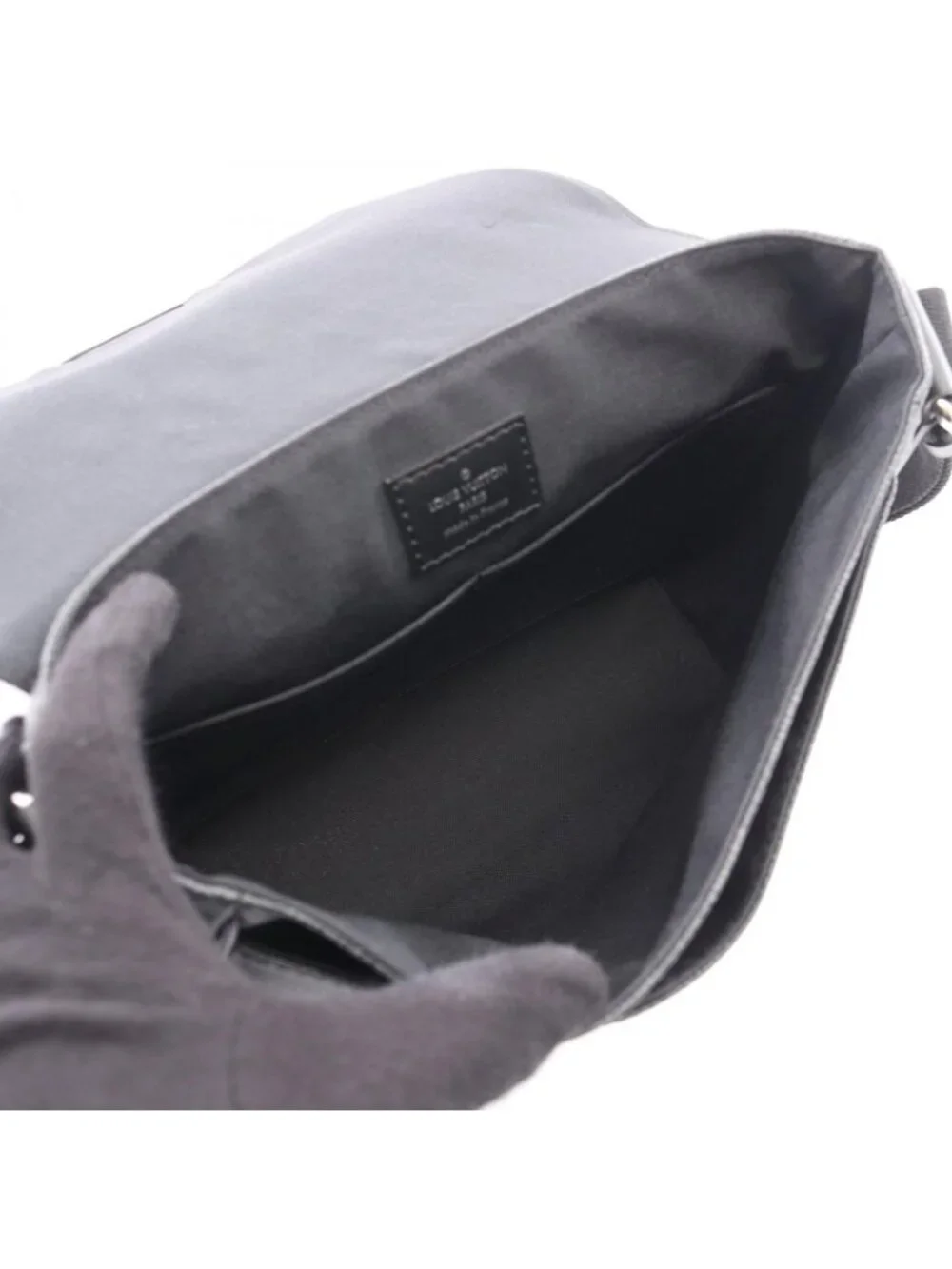 Louis Vuitton Shoulder Bag District PM Damier Graphite Canvas Leather